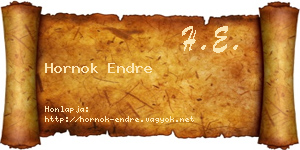 Hornok Endre névjegykártya