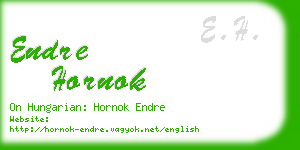 endre hornok business card